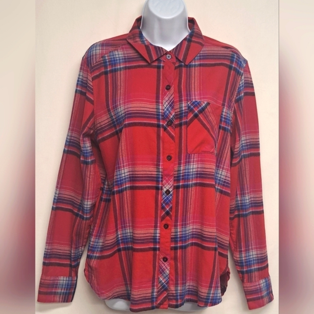 Orvis M Flannel Shirt Top Button Down Long Sleeve Front Pocket Nice Condition